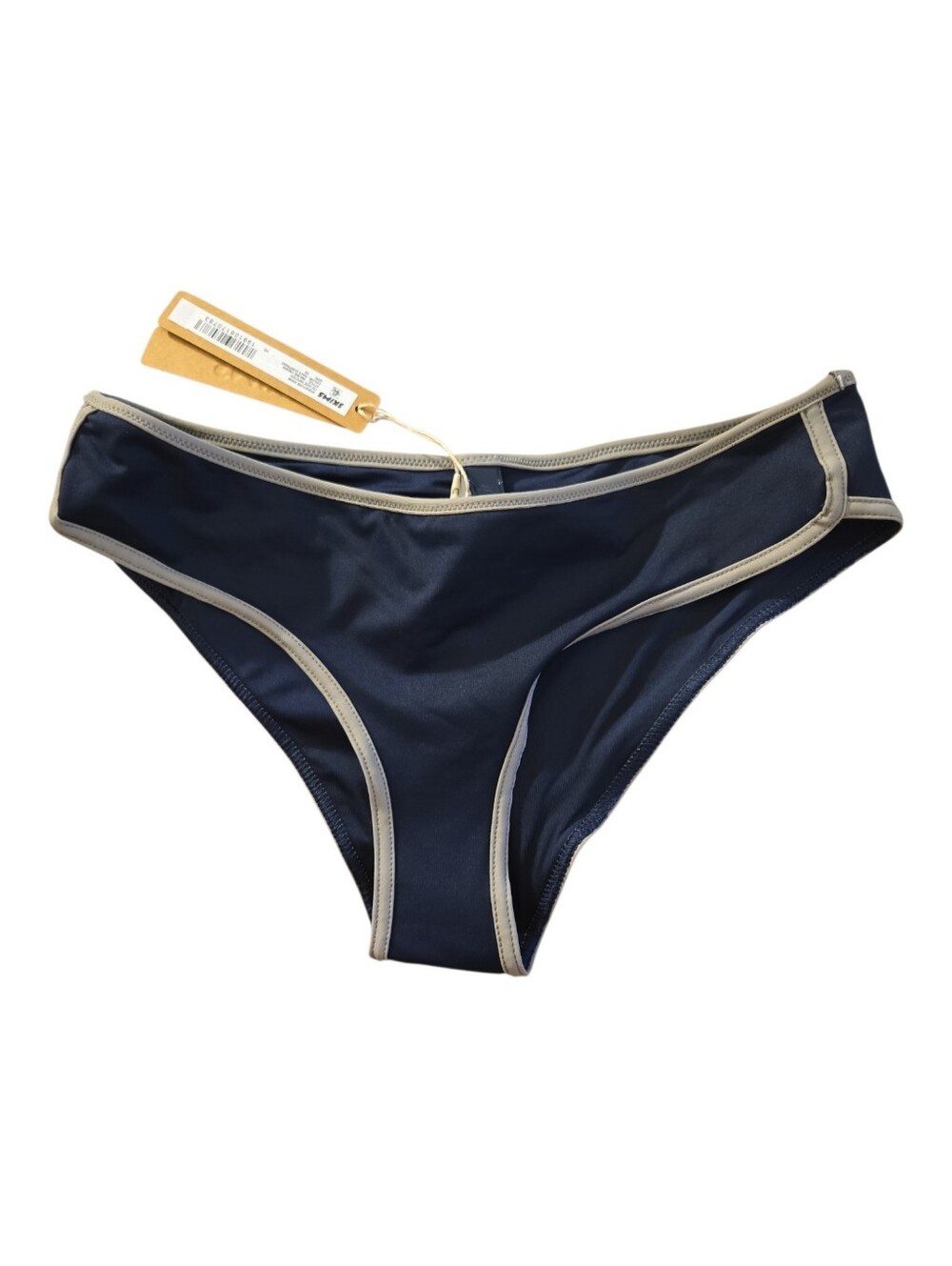 NWT SKIMS Signature Swim Hipster Bikini Bottom Blue Navy Contrast XS